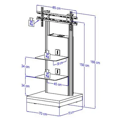 VCM Pro-Stand TV-Standfuß mit TV-Halterung